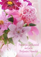 roze bloemen voor briljanten huwelijk